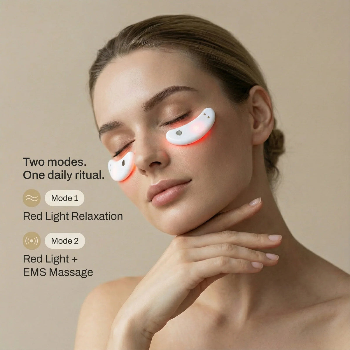Nicebeam Eye Pods 660nm Red Light & EMS Under-Eye Wearable