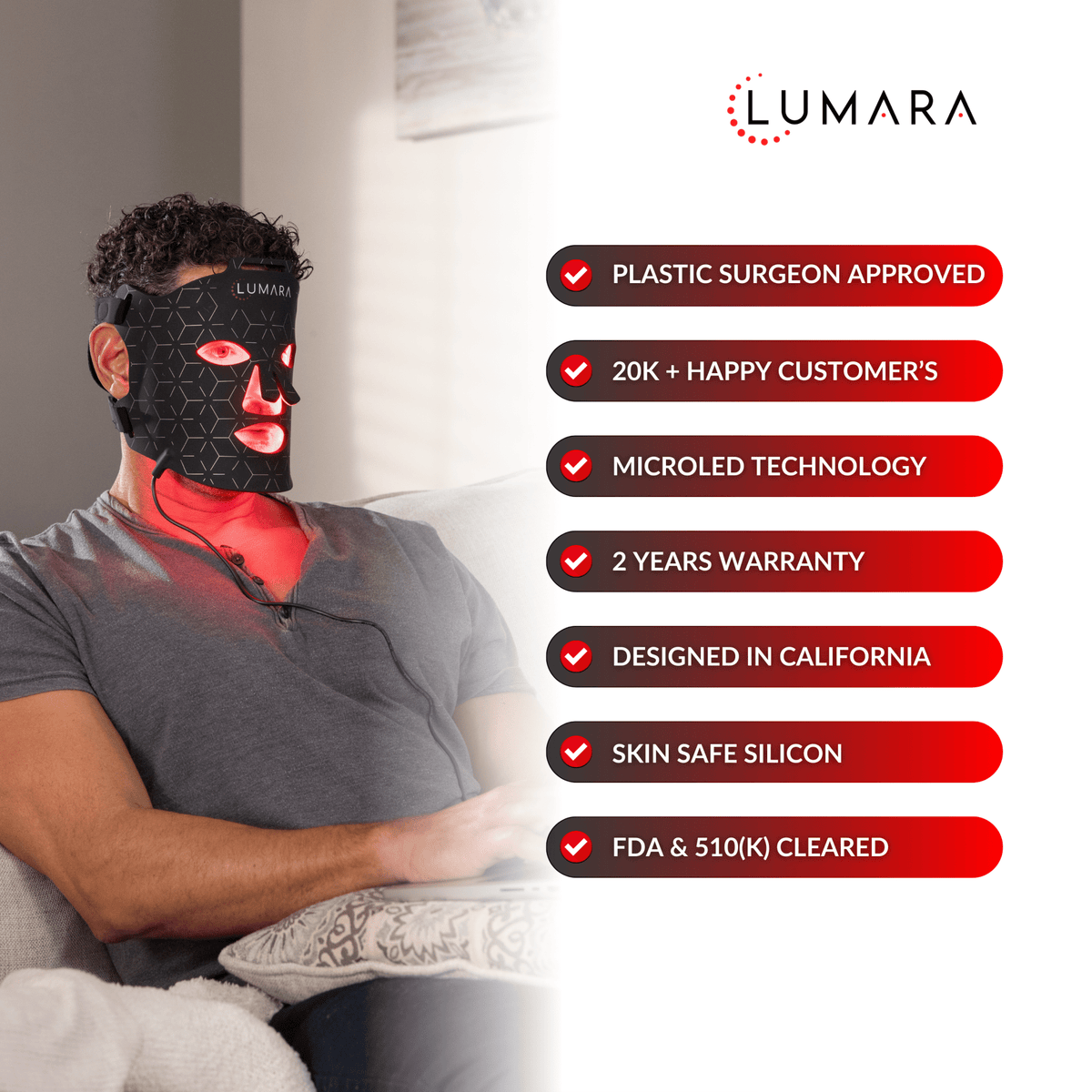 Lumara VISO 660nm Red Light LED Face Mask