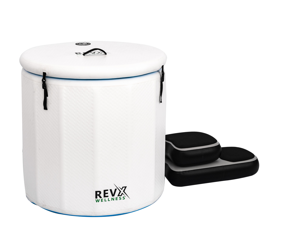 RevX Wellness Barrel Inflatable Cold Plunge Barrel with Steps