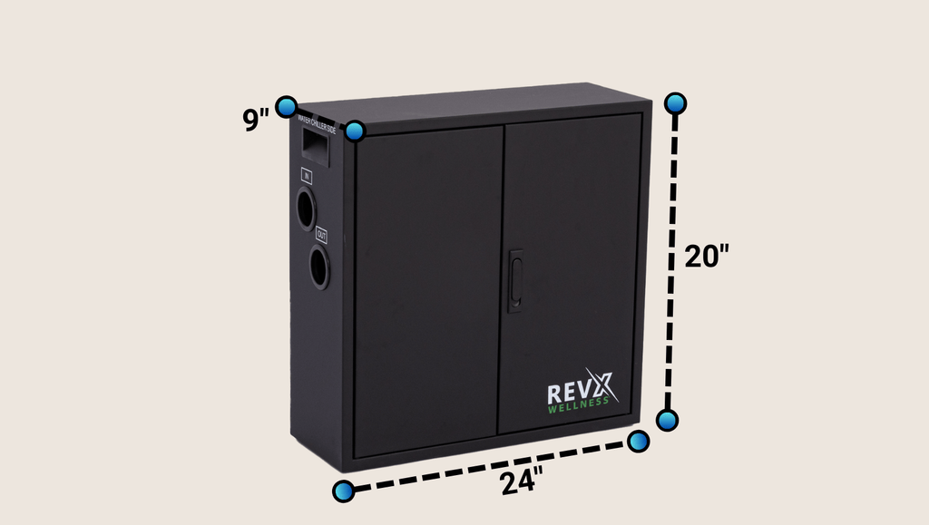 RevX Wellness Ozone Water Filtration System Cold Plunge Cabinet