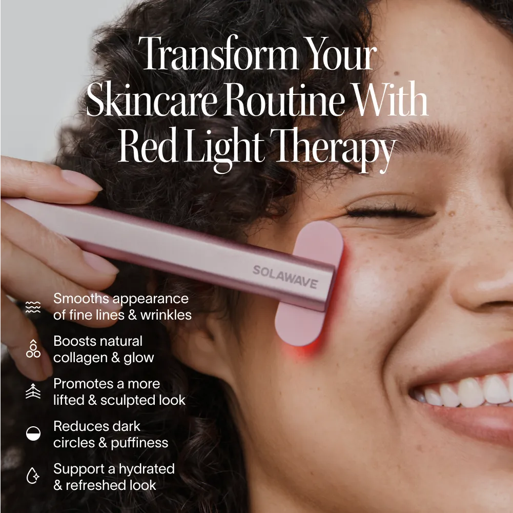 Solawave 4-in-1 Skincare Wand 630nm Red Light & LightBoost Serum Kit