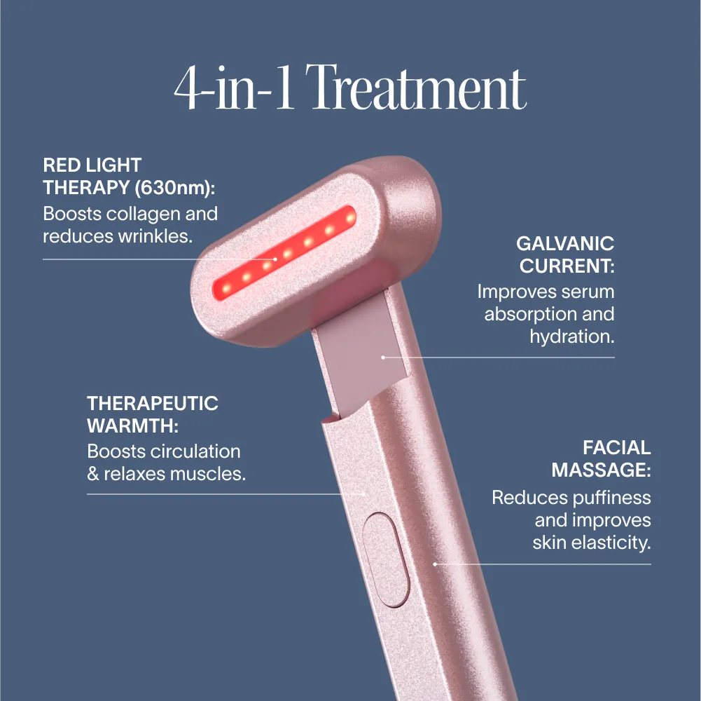 Solawave 4-in-1 Skincare Wand 630nm Red Light & LightBoost Serum Kit