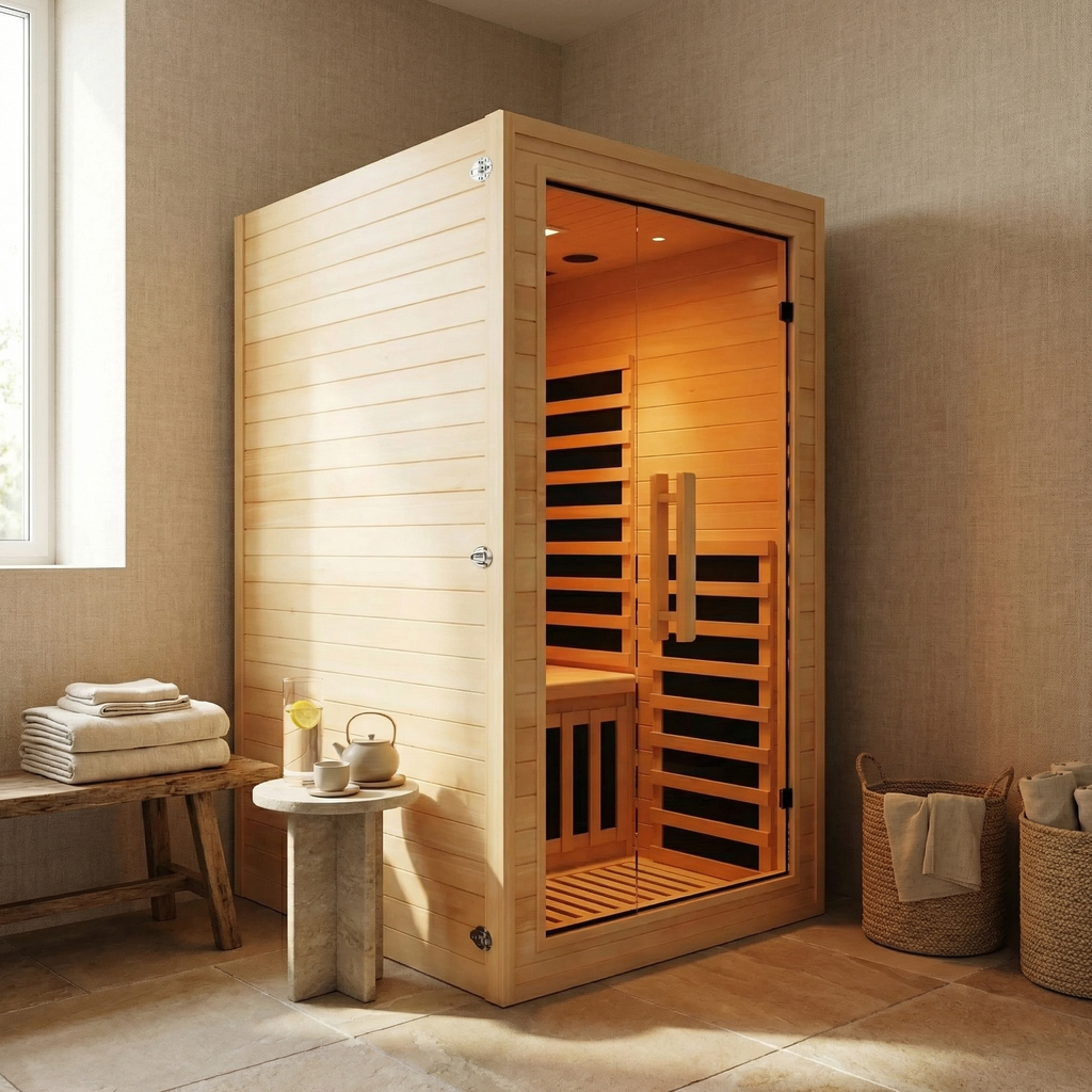 Nicebeam 1–2 Person Far Infrared Sauna Cabin with Red Light