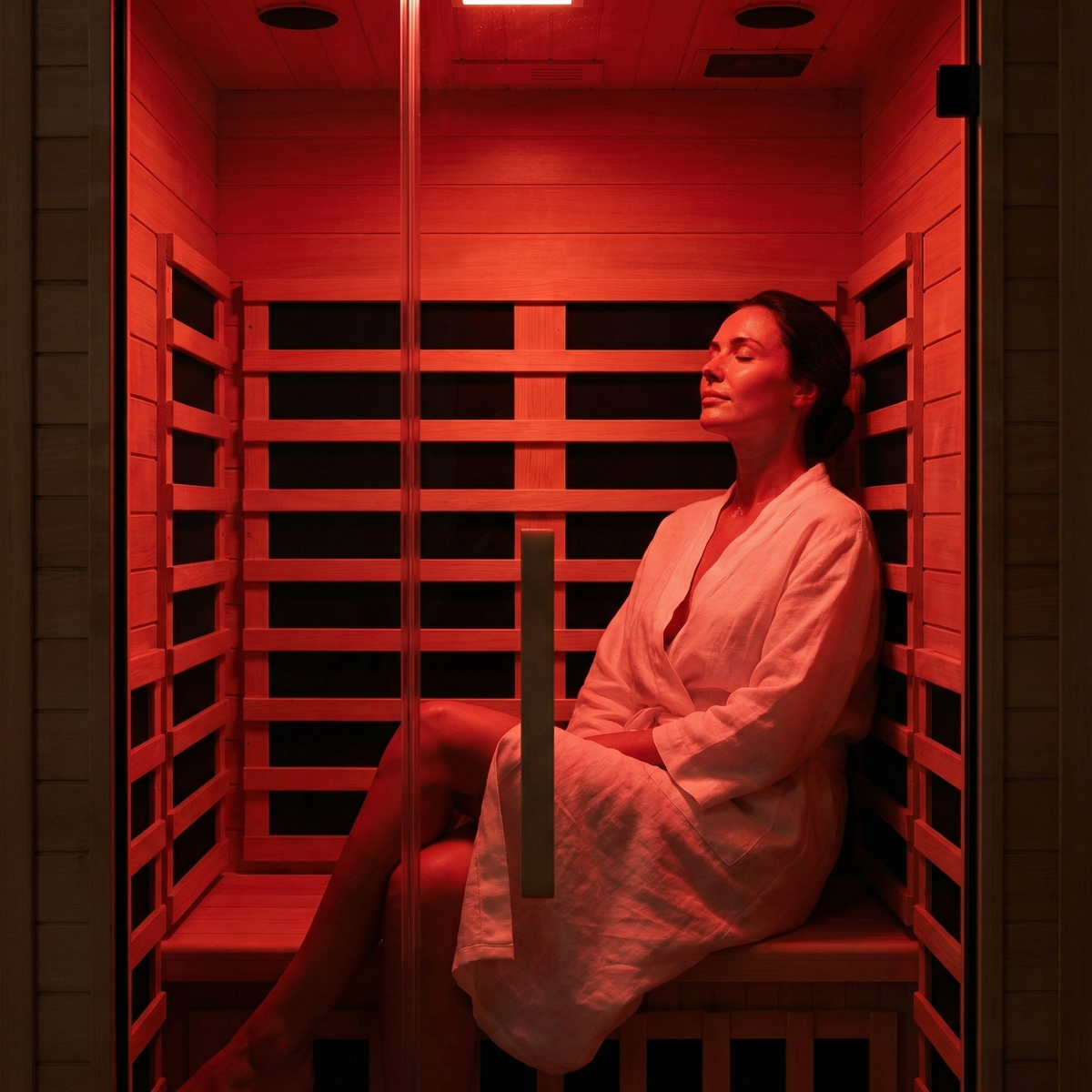 Nicebeam 1–2 Person Far Infrared Sauna Cabin with Red Light