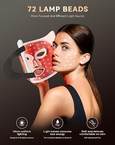 PurRed Light Therapy Mask 630/660nm Red & 850nm NIR LED Face Mask