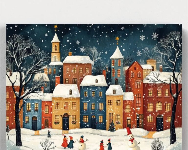 Christmas in the Snowy Village-Paint By Numbers