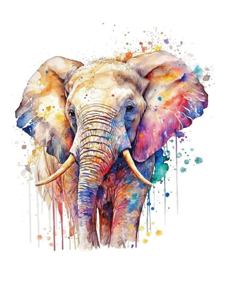 Colorful Elephant-Paint By Numbers