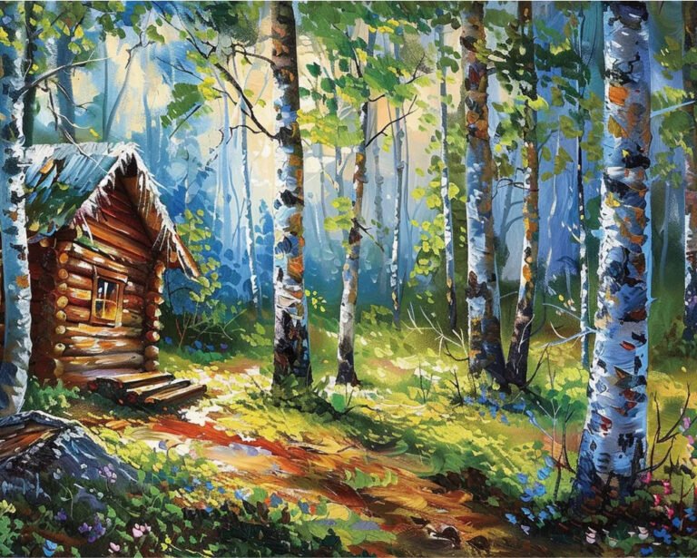 Summer Wooden House Paint by Numbers