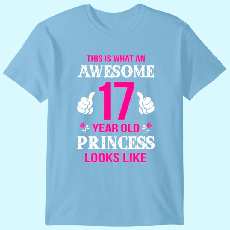 17th Girl Birthday Gift 17 Year Old Girl Princess T-shirt