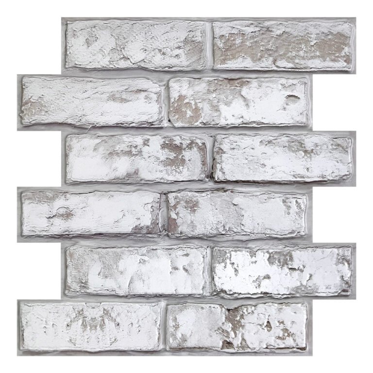 3D Rustic Whitewash Brick Peel and Stick Wall Tile
