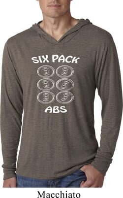 6 Pack Abs Beer Funny Lightweight Hoodie Shirt