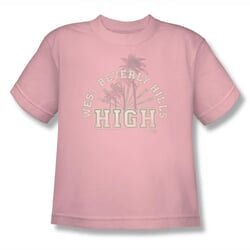 90210 Shirt Kids Beverly Hills High Pale Pink T-Shirt