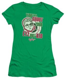 A Christmas Story Juniors Shirt You’ll Shoot Your Eye Out Green T-Shirt