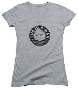 A Christmas Story Juniors V Neck Shirt The Old Man Athletic Heather T-Shirt