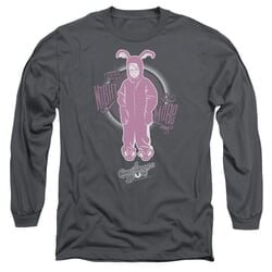 A Christmas Story Long Sleeve Shirt Pink Nightmare Charcoal Tee T-Shirt