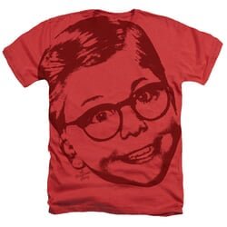 A Christmas Story Shirt Big Head Ralphie Heather Red T-Shirt
