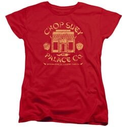 A Christmas Story Womens Shirt Chop Suey Palace Co Red T-Shirt