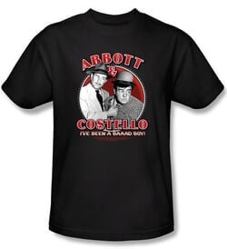 Abbott & Costello Kids Shirt Funny Bad Boy Youth Black Tee T-shirt