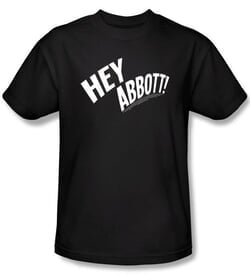Abbott & Costello Kids Shirt Funny Hey Abbott Youth Black Tee T-shirt