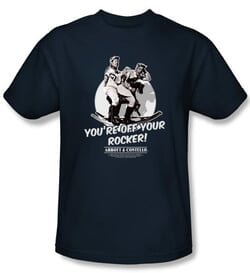 Abbott & Costello Kids Shirt Off Your Rocker Youth Navy Tee T-shirt