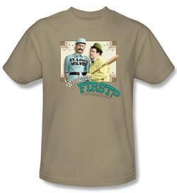 Abbott & Costello Kids Shirt Who’s On First Youth Sand Tee T-shirt