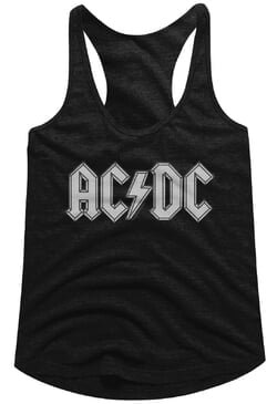 AC/DC Juniors Tank Top Band Logo Black Racerback