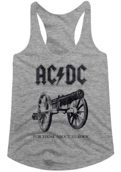 AC/DC Juniors Tank Top For Those About To Rock Athletic Heather Racerback