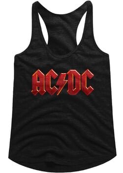 AC/DC Juniors Tank Top Red Band Logo Black Racerback