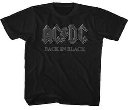 AC/DC Kids Shirt Back In Black Black Youth T-Shirt