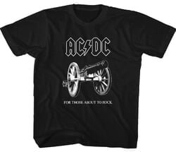 AC/DC Kids Shirt For Those About To Rock Black Youth T-Shirt