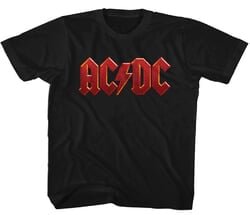 AC/DC Kids Shirt Red Band Logo Black Youth T-Shirt