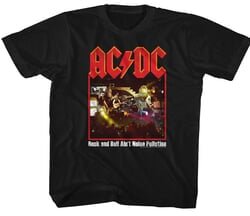 AC/DC Kids Shirt Rock And Roll Ain’t Noise Pollution Black T-Shirt