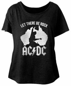 AC/DC Ladies Shirt Let There Be Rock Dolman Black T-Shirt