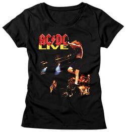 AC/DC Shirt Juniors Live Black T-Shirt