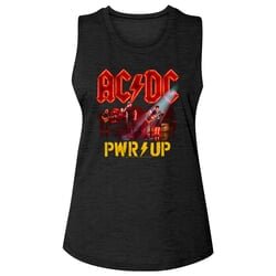 AC/DC Shirt Power Up Band Photo Black Ladies Muscle Tank Top