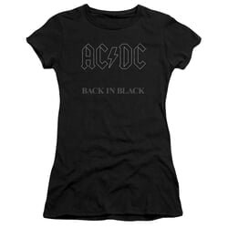 ACDC Juniors Shirt Back In Black Black T-Shirt