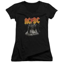 ACDC Juniors V Neck Shirt Hell’s Bells Black T-Shirt