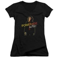 ACDC Juniors V Neck Shirt Powerage Black T-Shirt