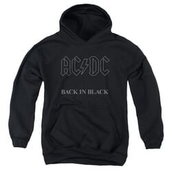 ACDC Kids Hoodie Back In Black Black Youth Hoody