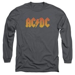 ACDC Long Sleeve Shirt Logo Charcoal Tee T-Shirt