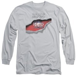 ACDC Long Sleeve Shirt The Razors Edge Silver Tee T-Shirt