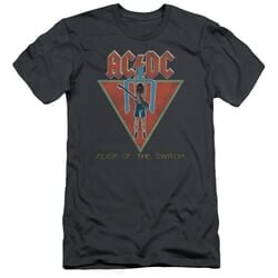 ACDC Slim Fit Shirt Flick Of The Switch Charcoal T-Shirt