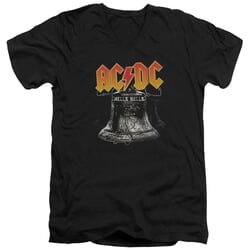 ACDC Slim Fit V-Neck Shirt Hell’s Bells Black T-Shirt