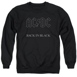 ACDC Sweatshirt Back In Black Adult Black Sweat Shirt