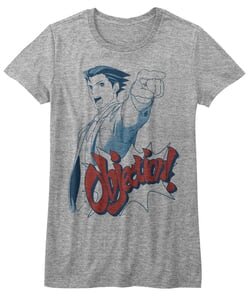 Ace Attorney Shirt Juniors Objection Athletic Heather T-Shirt