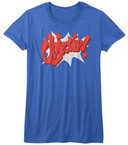 Ace Attorney Shirt Juniors Objection! Royal Blue T-Shirt