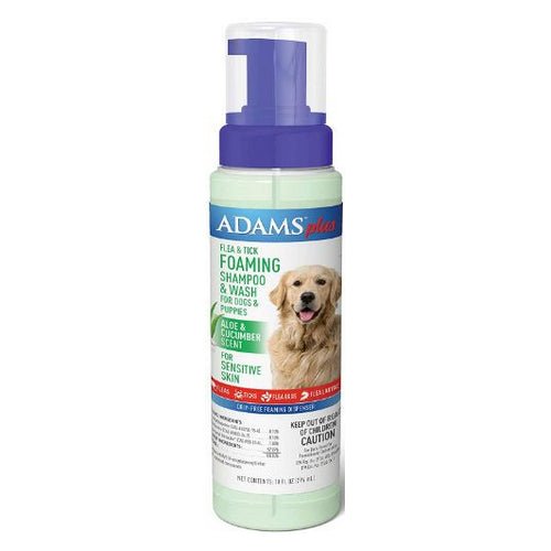 Adams, Adams Foaming Flea And Tick Shampoo with Aloe And Cucumber, 10 oz