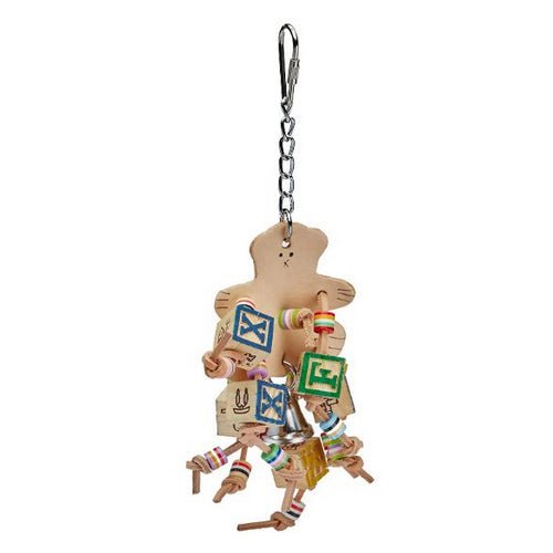 A&E Cage Company, AE Cage Company Happy Beaks Leather Bear with ABC Blocks Assorted Bird