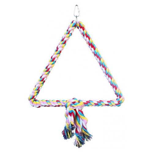 A&E Cage Company, AE Cage Company Happy Beaks Triangle Cotton Rope Swing for Birds, 1