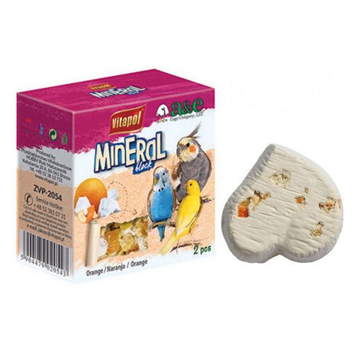 A&E Cage Company, AE Cage Company Orange Infused Bird Mineral Block, 2 count
